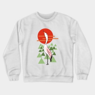 Egret With Sunset Crewneck Sweatshirt